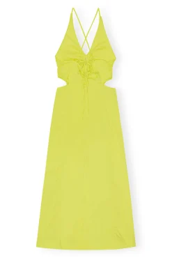 Hot GANNI Stretch Cotton Maxi Dress Sulphur Spring