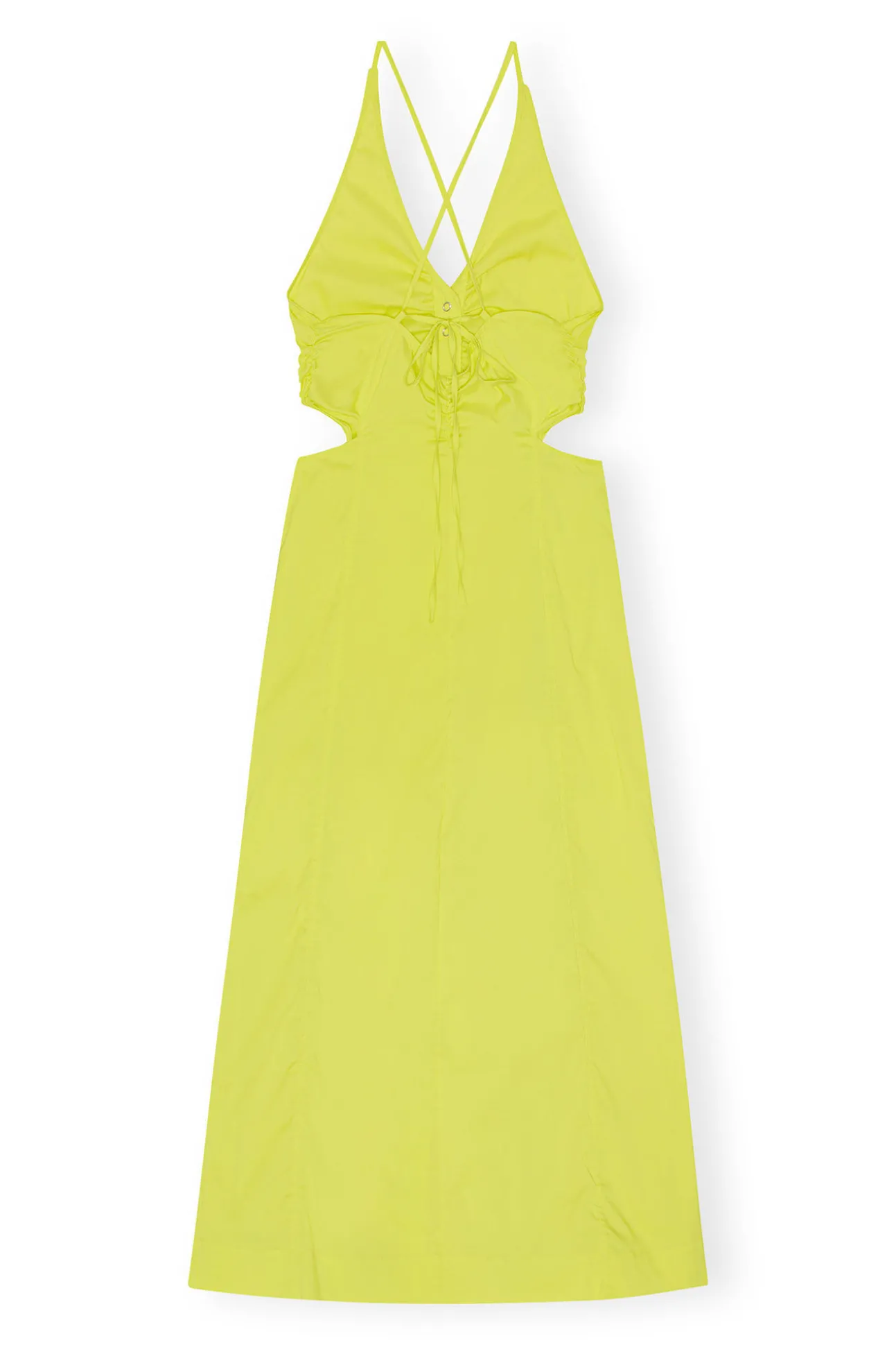Hot GANNI Stretch Cotton Maxi Dress Sulphur Spring