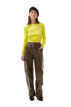 New GANNI Stretch-Baumwollbluse Sulphur Spring