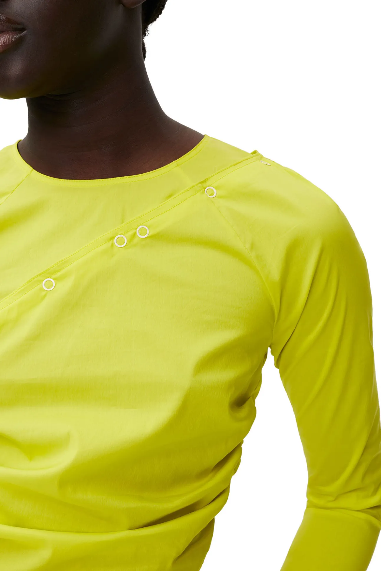 New GANNI Stretch-Baumwollbluse Sulphur Spring