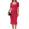 Clearance GANNI Stretch-Lace-Midikleid Mit Ruschen Love Potion