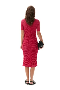 Clearance GANNI Stretch-Lace-Midikleid Mit Ruschen Love Potion