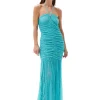 Flash Sale GANNI Stretch-Lace-Neckholderkleid Blue Curacao