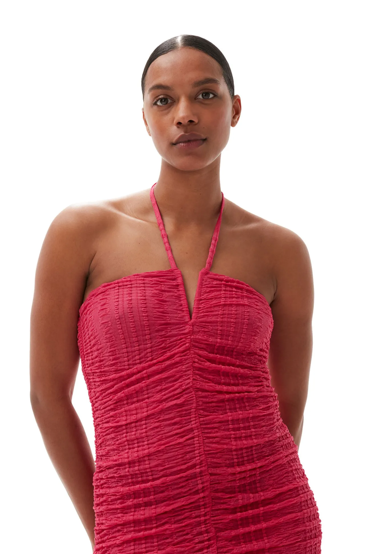 New GANNI Stretch-Lace-Neckholderkleid Love Potion