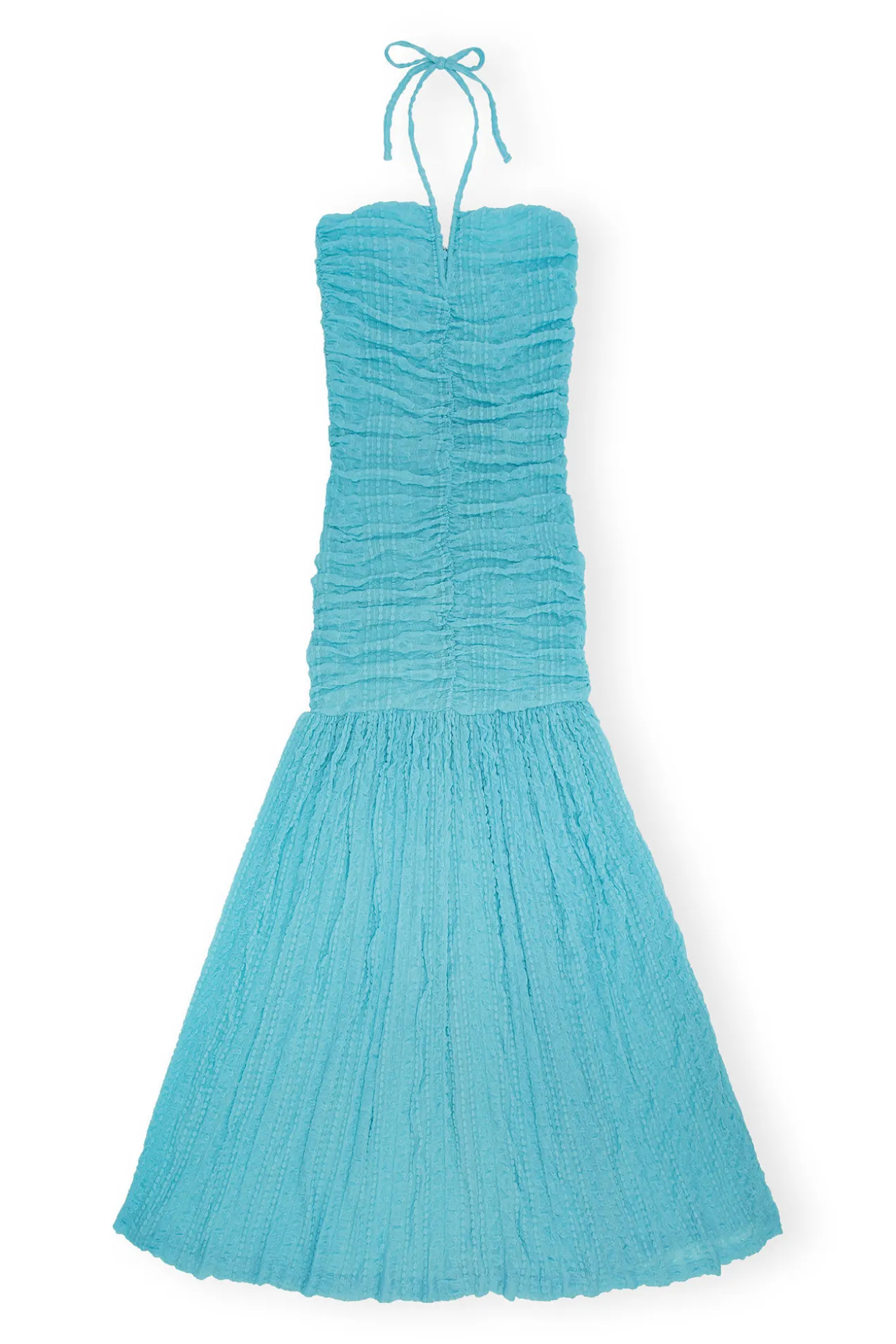 Flash Sale GANNI Stretch-Lace-Neckholderkleid Blue Curacao