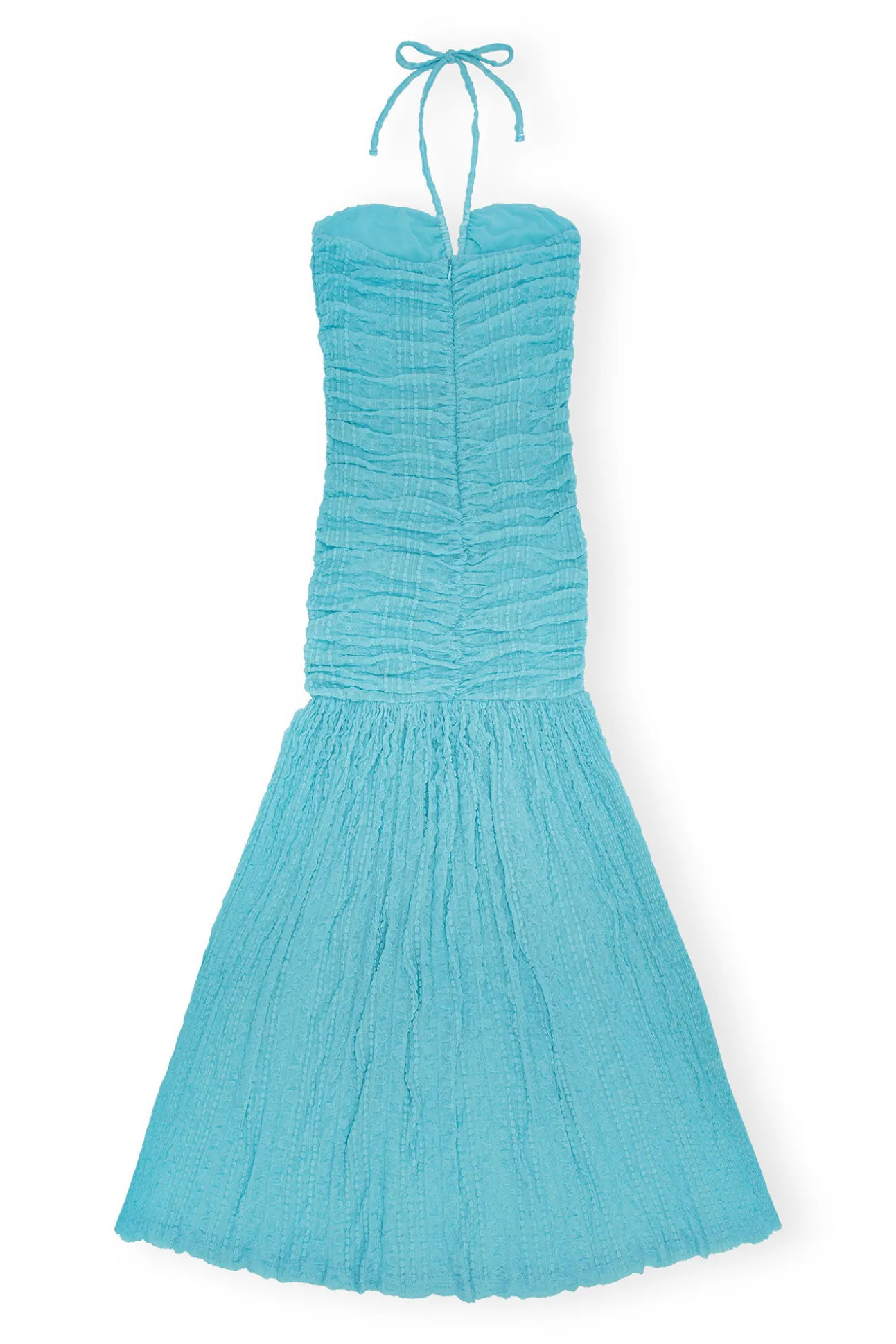 Flash Sale GANNI Stretch-Lace-Neckholderkleid Blue Curacao