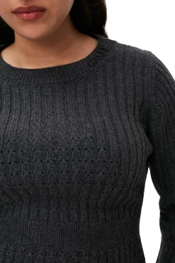 Cheap GANNI Strukturierte Rippstrickbluse Phantom