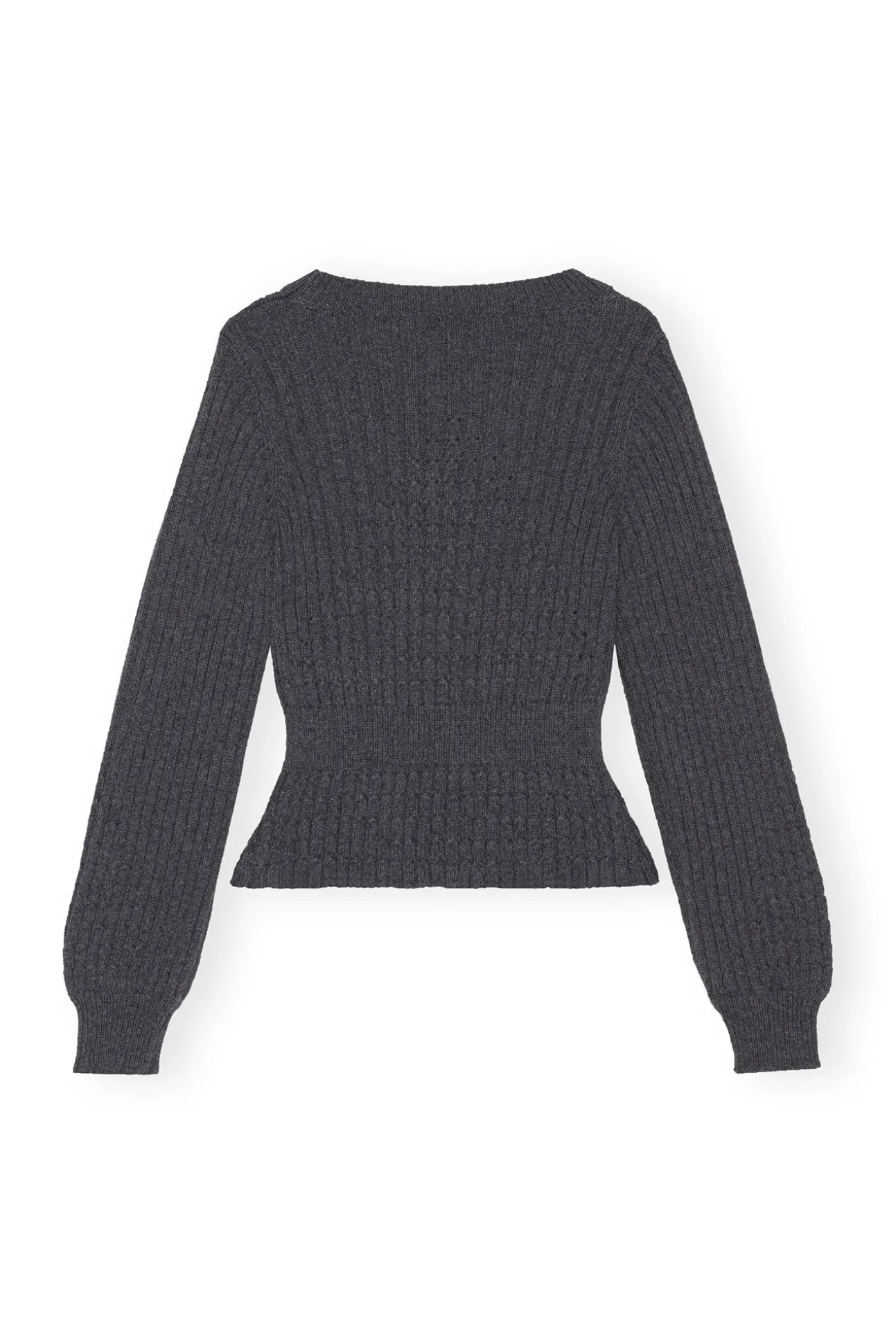 Cheap GANNI Strukturierte Rippstrickbluse Phantom