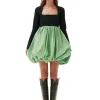 Store GANNI Taffeta-Ballon-Minikleid Black