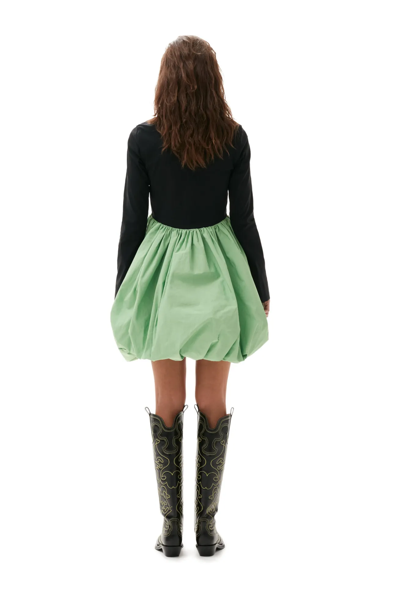 Store GANNI Taffeta-Ballon-Minikleid Black