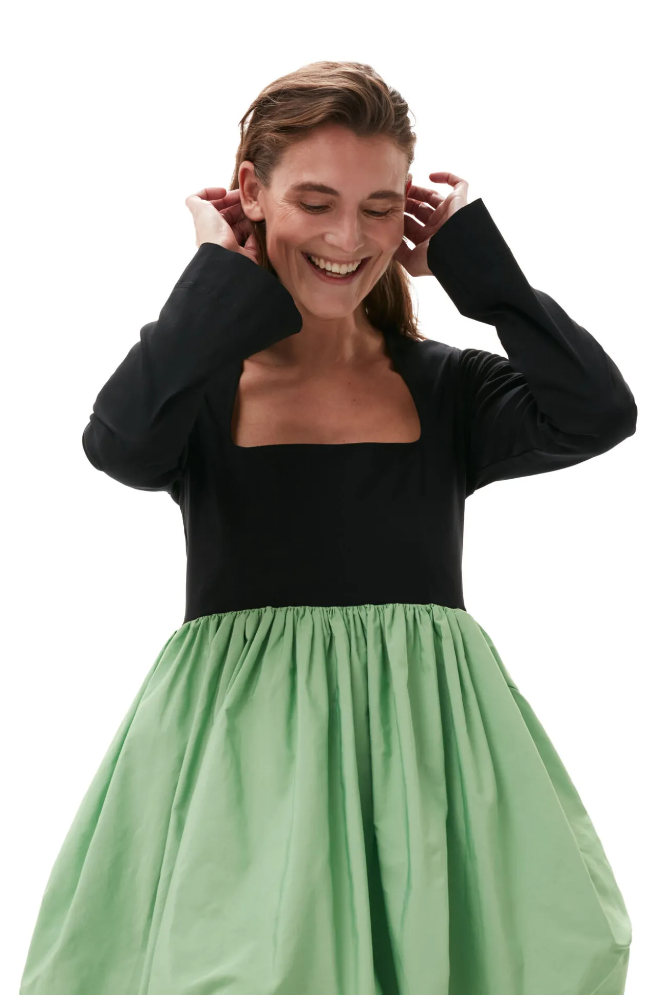 Store GANNI Taffeta-Ballon-Minikleid Black