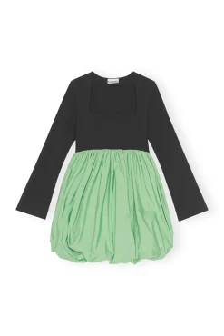 Store GANNI Taffeta-Ballon-Minikleid Black