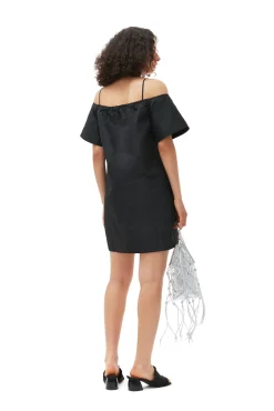 Cheap GANNI Taffeta-Minikleid Black