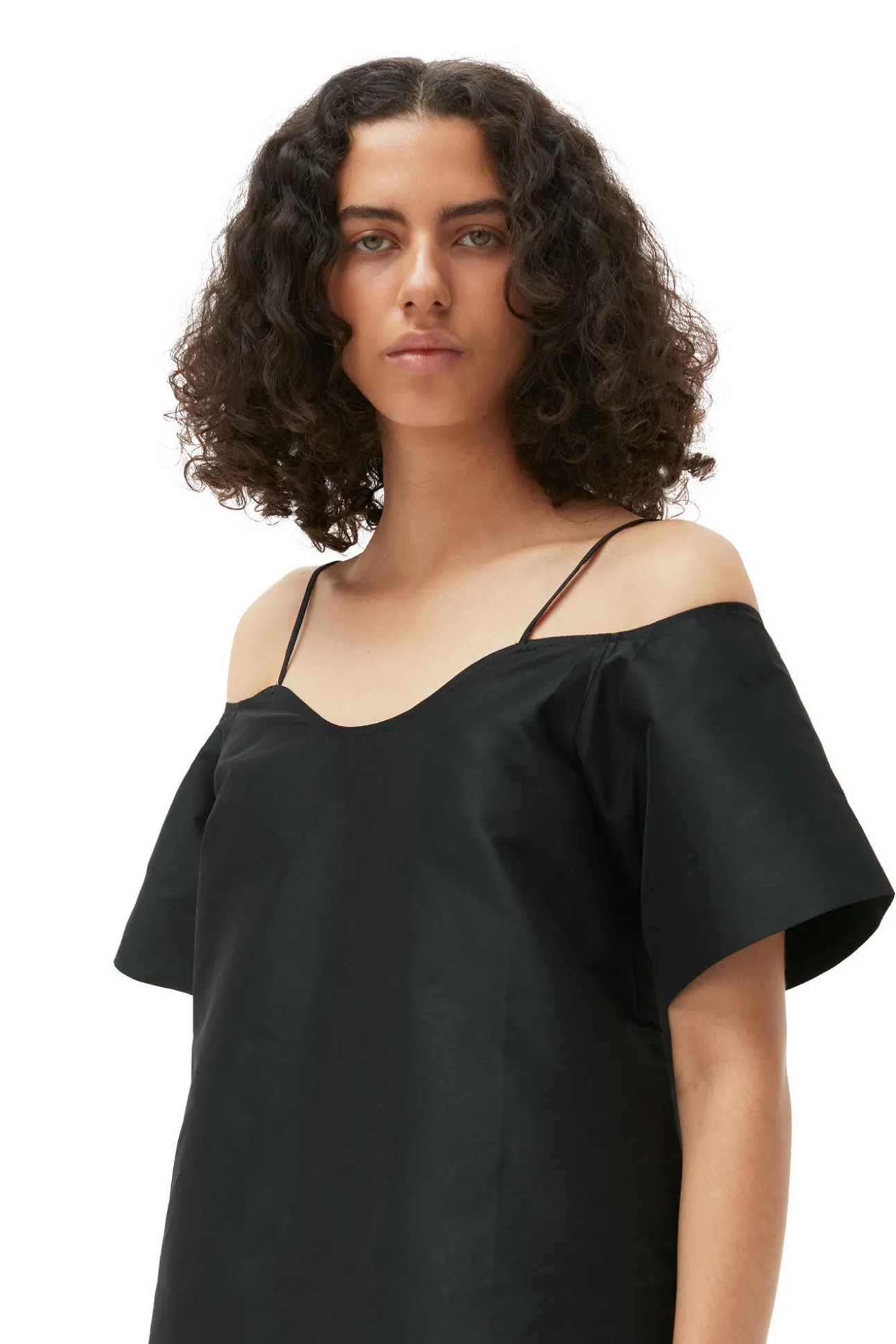 Cheap GANNI Taffeta-Minikleid Black