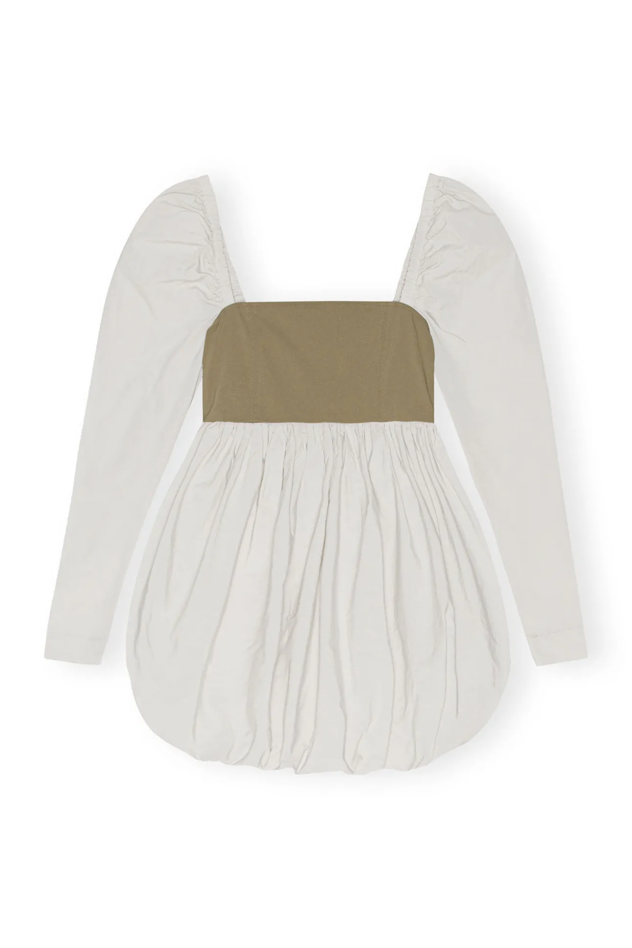 Cheap GANNI Taffeta-Mix-Ballon-Minikleid Aloe