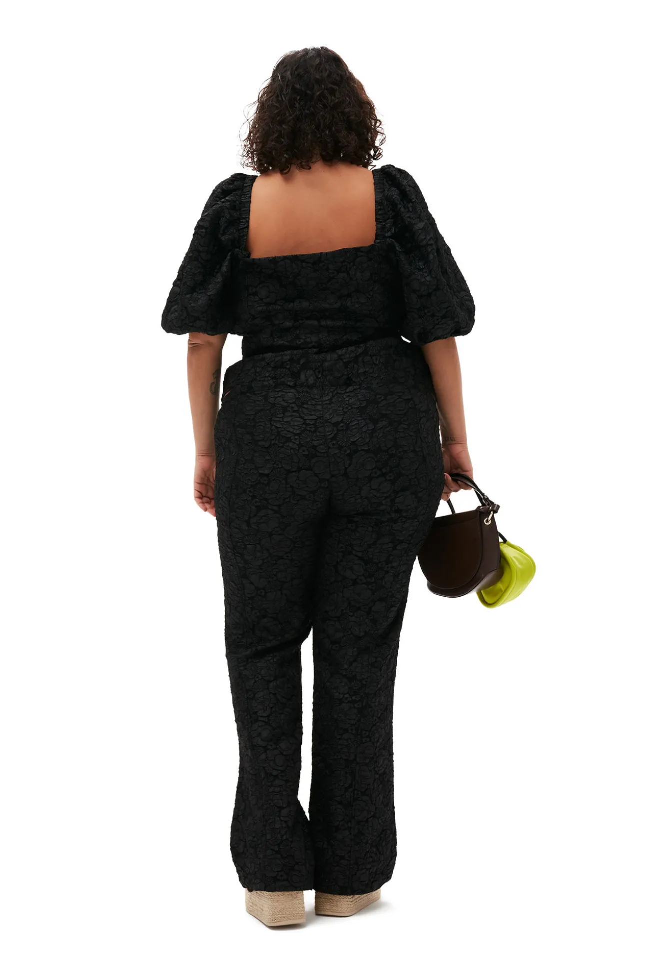 Fashion GANNI Taillierte Bluse Aus Stretch-Jacquard Black