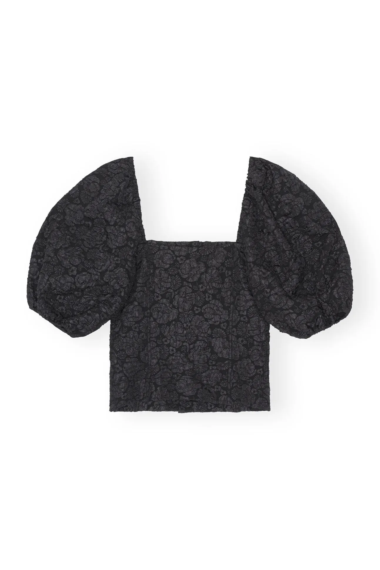 Fashion GANNI Taillierte Bluse Aus Stretch-Jacquard Black