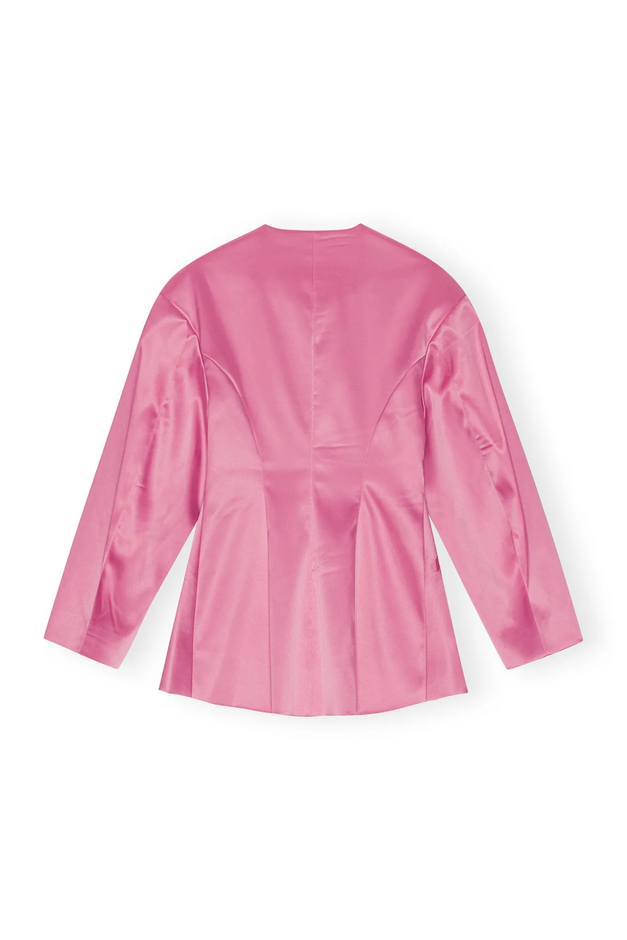 Clearance GANNI Taillierter Doppel-Satin-Blazer Wild Orchid