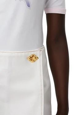 Fashion GANNI Tailliertes Butterfly-T-Shirt Bright White