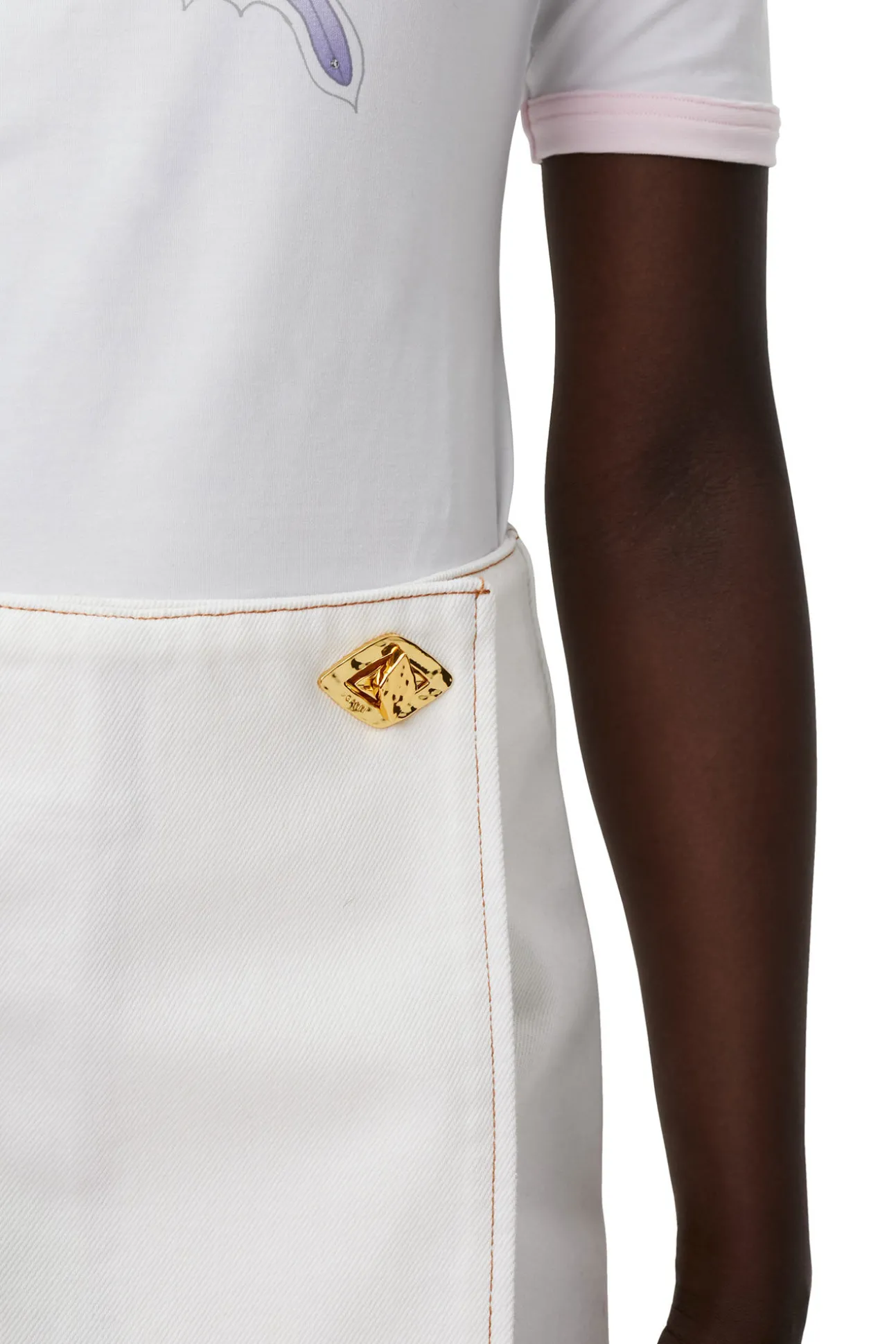 Fashion GANNI Tailliertes Butterfly-T-Shirt Bright White