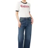 Cheap GANNI Tailliertes -T-Shirt Egret