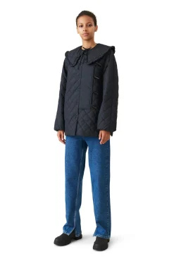Cheap GANNI Tech-Fabric Collaredjacke Black