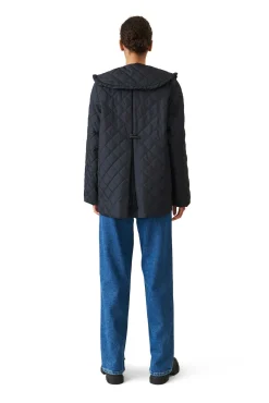 Cheap GANNI Tech-Fabric Collaredjacke Black