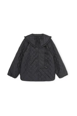 Cheap GANNI Tech-Fabric Collaredjacke Black