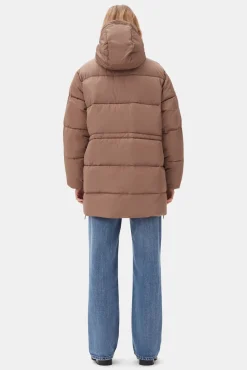 Hot GANNI Tech-Puffer-Midi-Jacke Mit Oversize-Passform Fossil