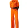 Online GANNI Uberfarbte Denimjacke Mit Puffarmeln Orangeade