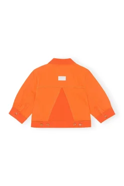 Online GANNI Uberfarbte Denimjacke Mit Puffarmeln Orangeade