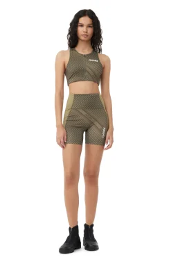 Sale GANNI Ultra-High-Waist-Sportshorts Kalamata