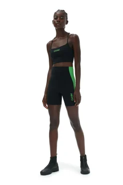Discount GANNI Ultra-High-Waist-Sportshorts Black
