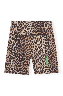 Best Sale GANNI Ultra-High-Waist-Sportshorts Leopard
