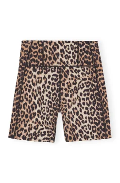 Best Sale GANNI Ultra-High-Waist-Sportshorts Leopard