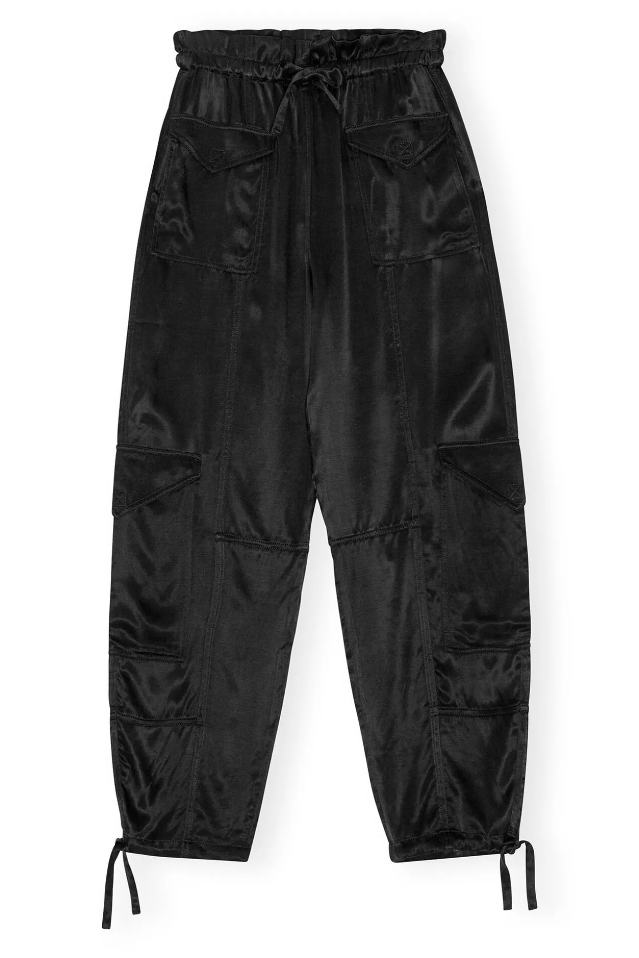 Best Sale GANNI Washed-Satin-Hose Black