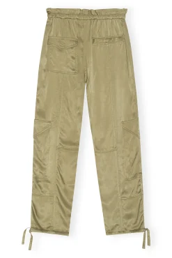 Clearance GANNI Washed-Satin-Hose Aloe