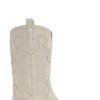Best Sale GANNI Weis Bestickte, Mittelhohe Westernstiefel Egret