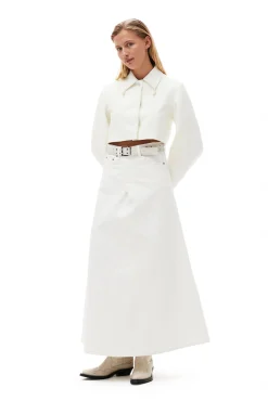 Online GANNI Weiser Denim-Maxirock Mit Doppel-Knopfleiste Bright White