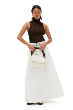 Online GANNI Weiser Denim-Maxirock Mit Doppel-Knopfleiste Bright White