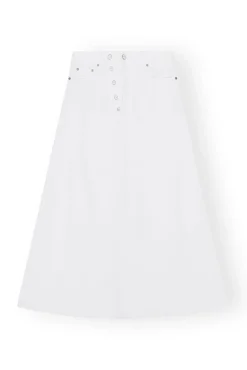 Online GANNI Weiser Denim-Maxirock Mit Doppel-Knopfleiste Bright White