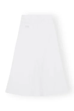 Online GANNI Weiser Denim-Maxirock Mit Doppel-Knopfleiste Bright White