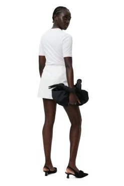 Store GANNI Weiser Denim-Minirock Bright White