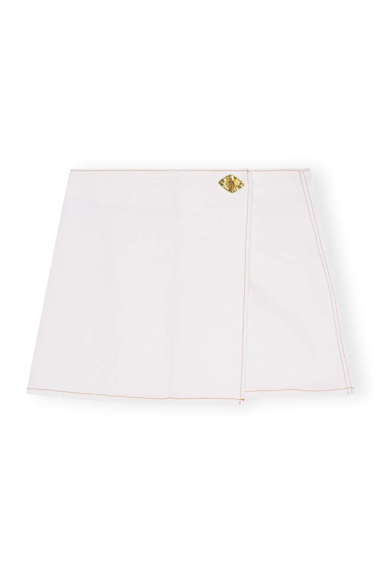 Store GANNI Weiser Denim-Minirock Bright White
