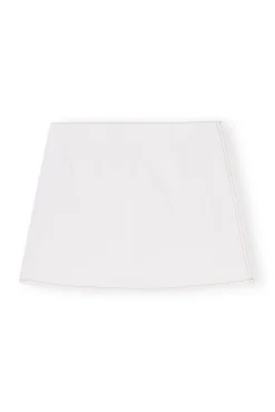 Store GANNI Weiser Denim-Minirock Bright White