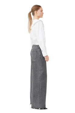 Shop GANNI Weite Re-Cut-Jeans Mit Kordelzug Washed Black/Black