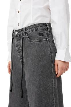 Shop GANNI Weite Re-Cut-Jeans Mit Kordelzug Washed Black/Black
