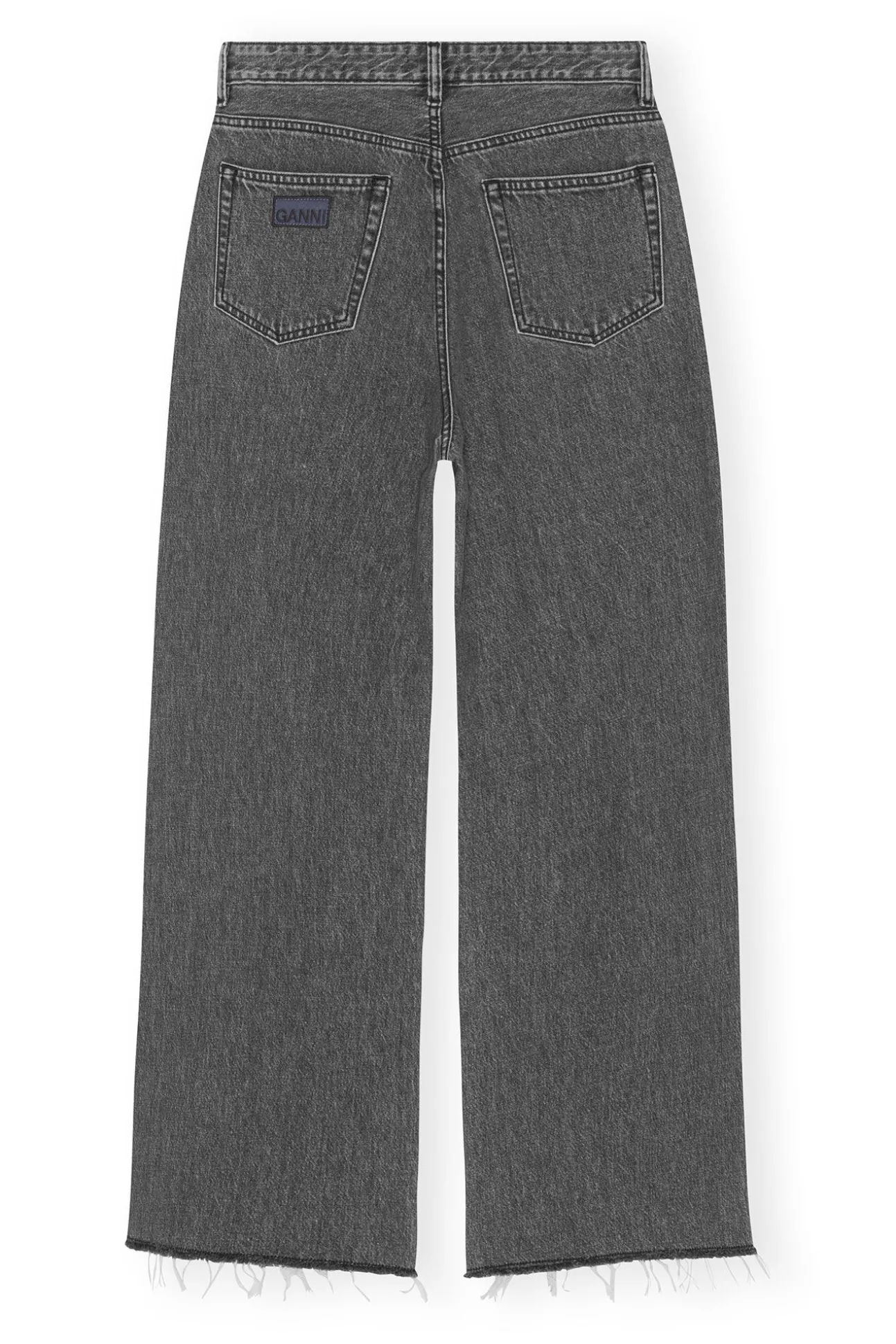 Shop GANNI Weite Re-Cut-Jeans Mit Kordelzug Washed Black/Black