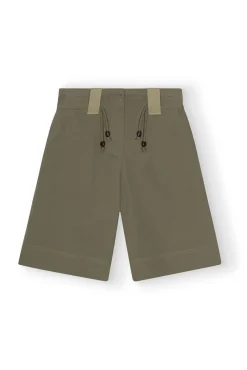 Shop GANNI Weite Shorts Aus Schwerem Twill Kalamata