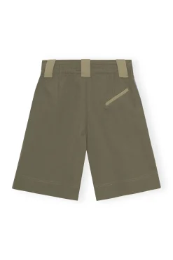 Shop GANNI Weite Shorts Aus Schwerem Twill Kalamata